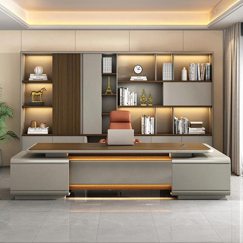 Model DBT008 Directiebureau, president/Voorzittersbureau, premium groot managerbureau met bureaustoelenset voor manager\\\'s kantoor